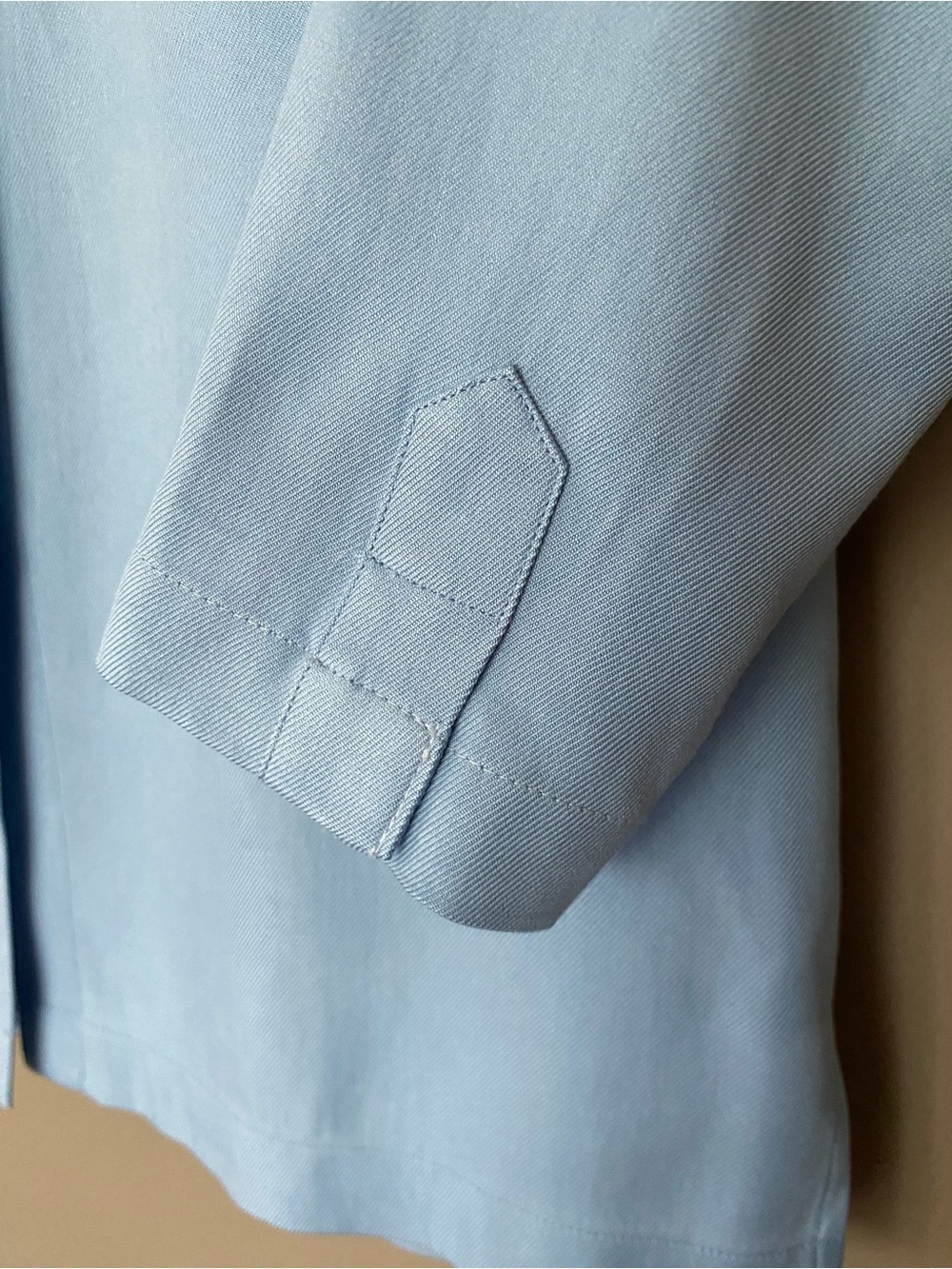 RALPH LAUREN Vintage 100% Silk Blue Button-Front Shirt 3/4 Sleeve Size SP - Picture 5 of 7